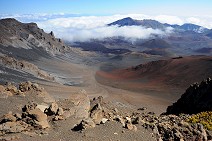 Haleakala is huge crater 12 km long and 4 km deep